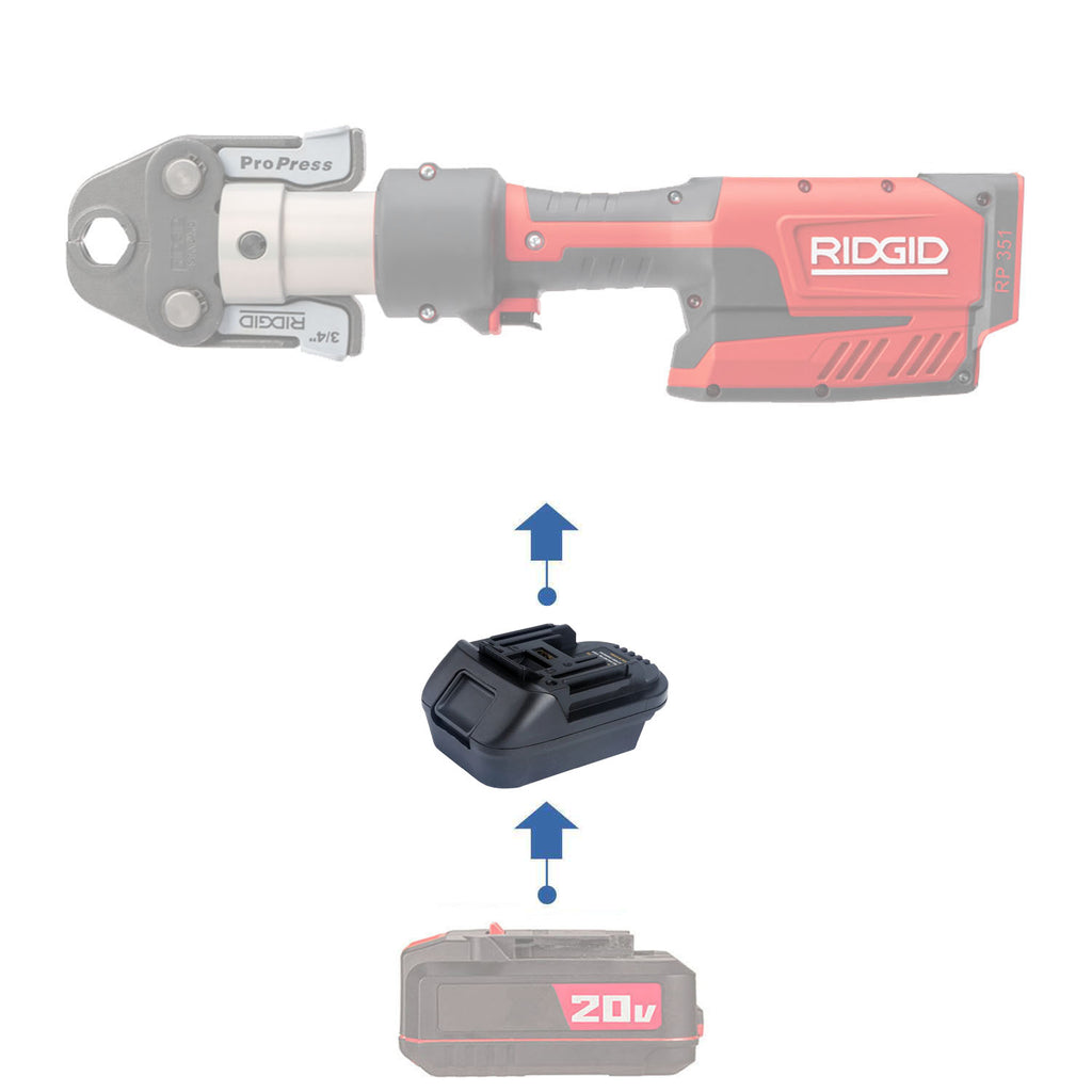 Bauer 20V auf RIDGID RED 18V Akkuadapter