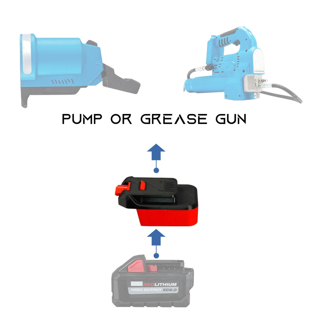 Milwaukee 18V vers MacNaught 18V Adaptateur de batterie (pompe, pistolet à graisse)