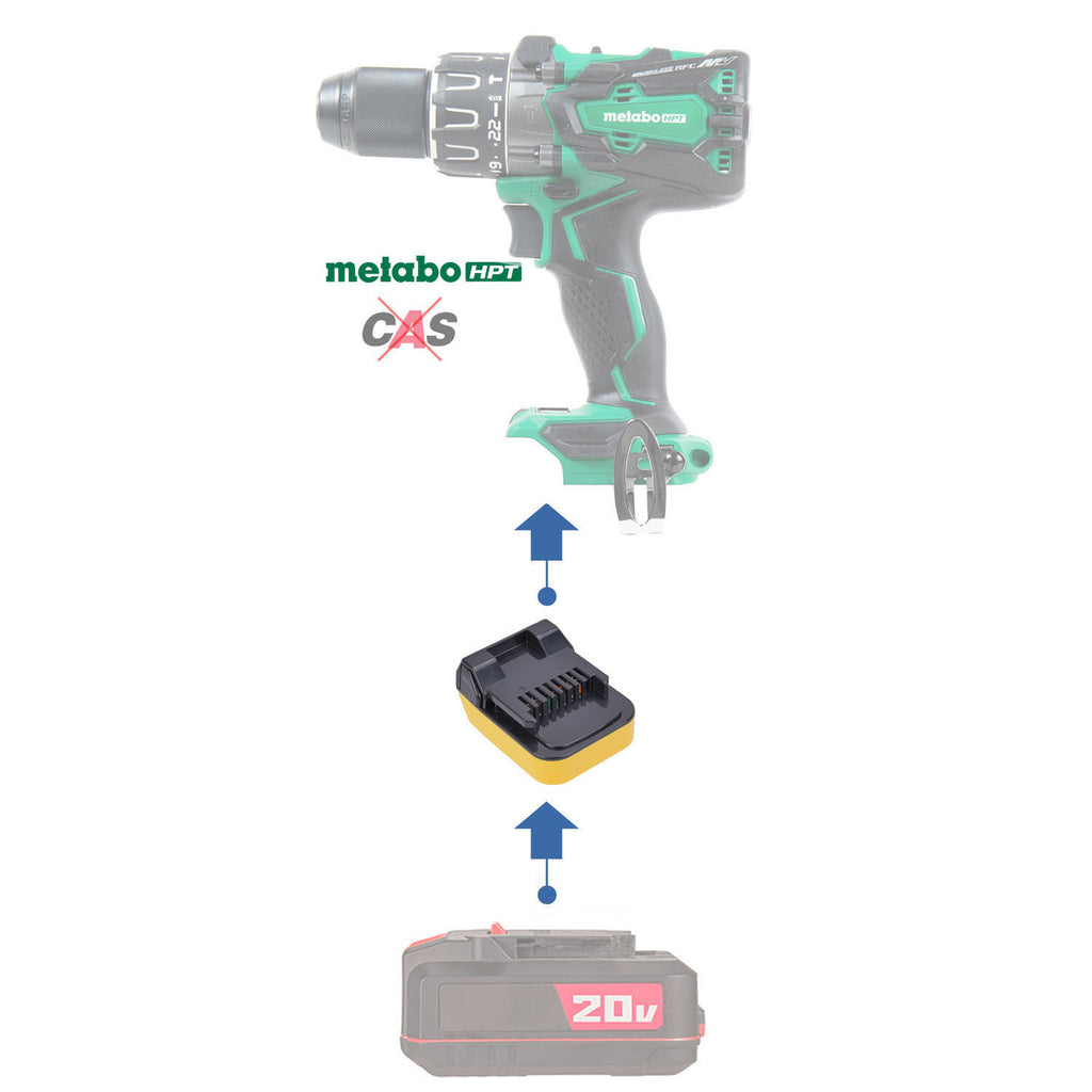 Bauer 20V vers Metabo HPT 18V Adaptateur de batterie