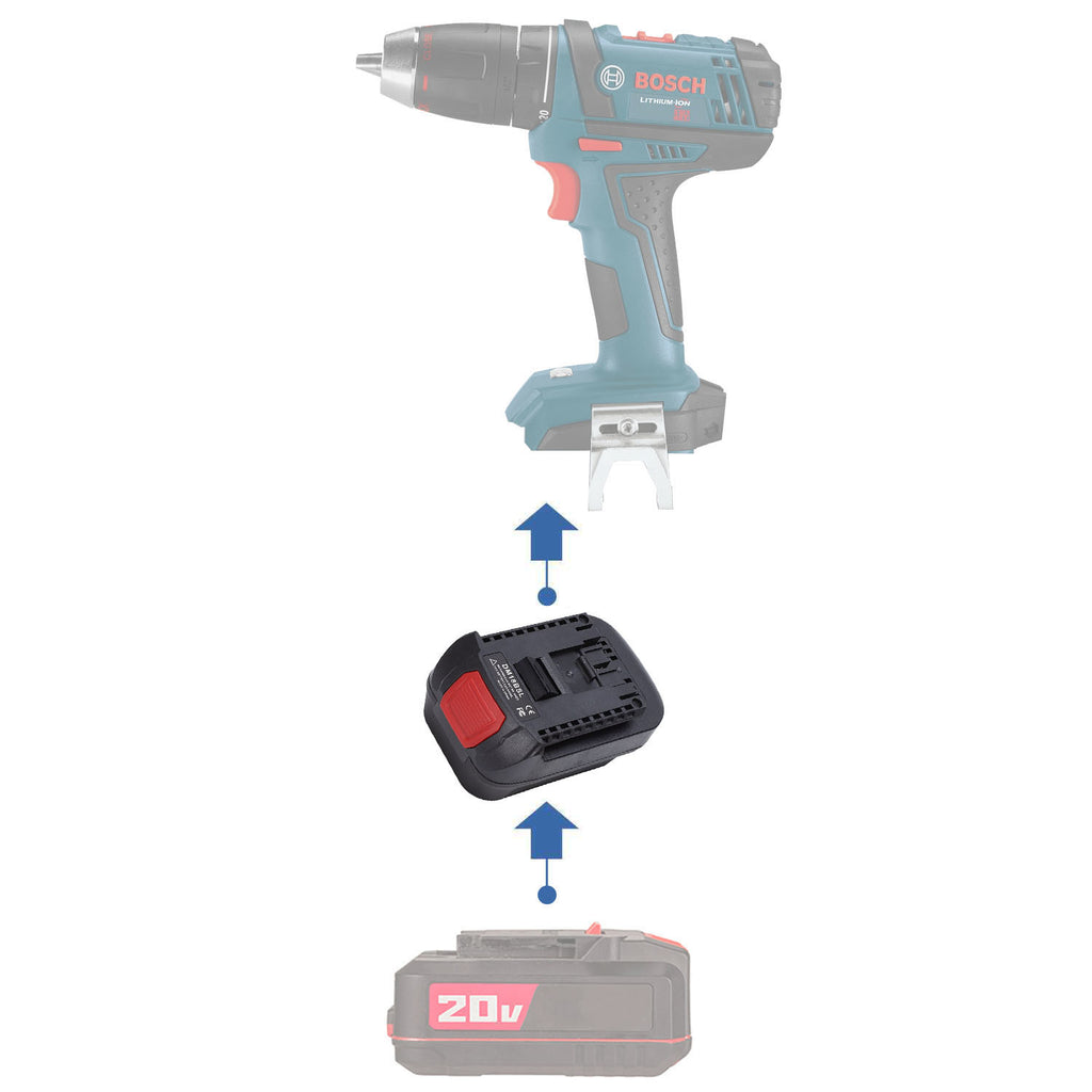 Bauer 20V vers Bosch (Bleu) 18V Adaptateur de batterie