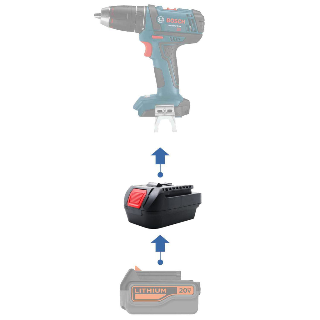 Black and Decker 20V auf Bosch (Blau) 18V Akkuadapter