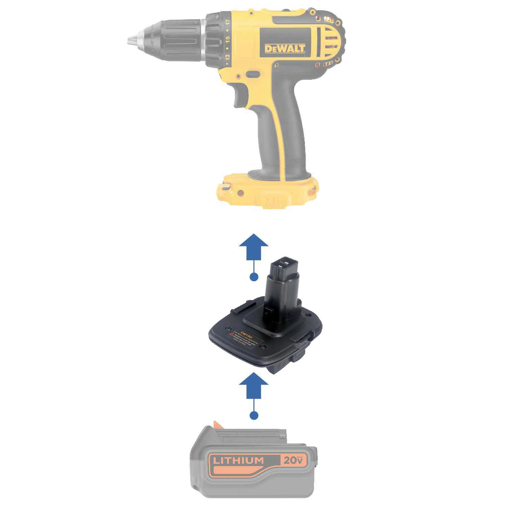 Black and Decker 20V auf DeWalt 18V Akkuadapter