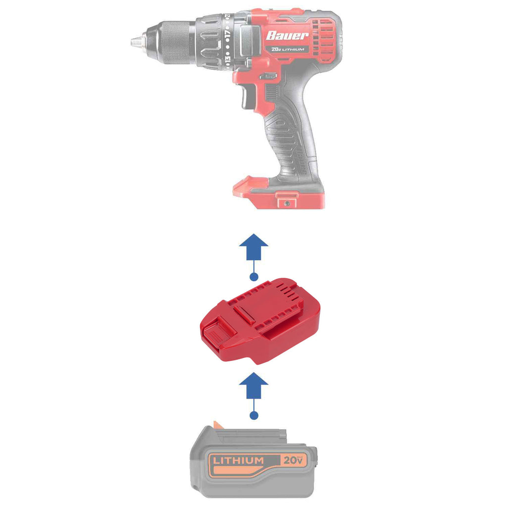 Adaptateur de batterie Black and Decker 20V vers Bauer 20V
