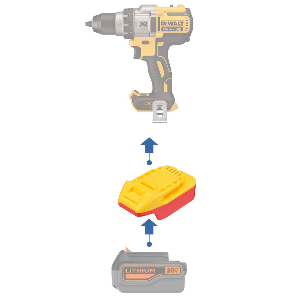 Adaptateur de batterie Black and Decker 20V vers DeWalt 20V