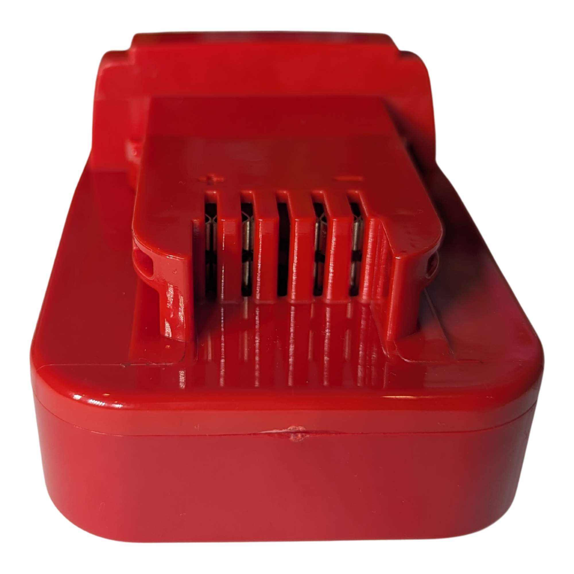 Black and Decker 20V to Milwaukee M18 battery adapter - tool-side terminal slots with copper contacts inside
