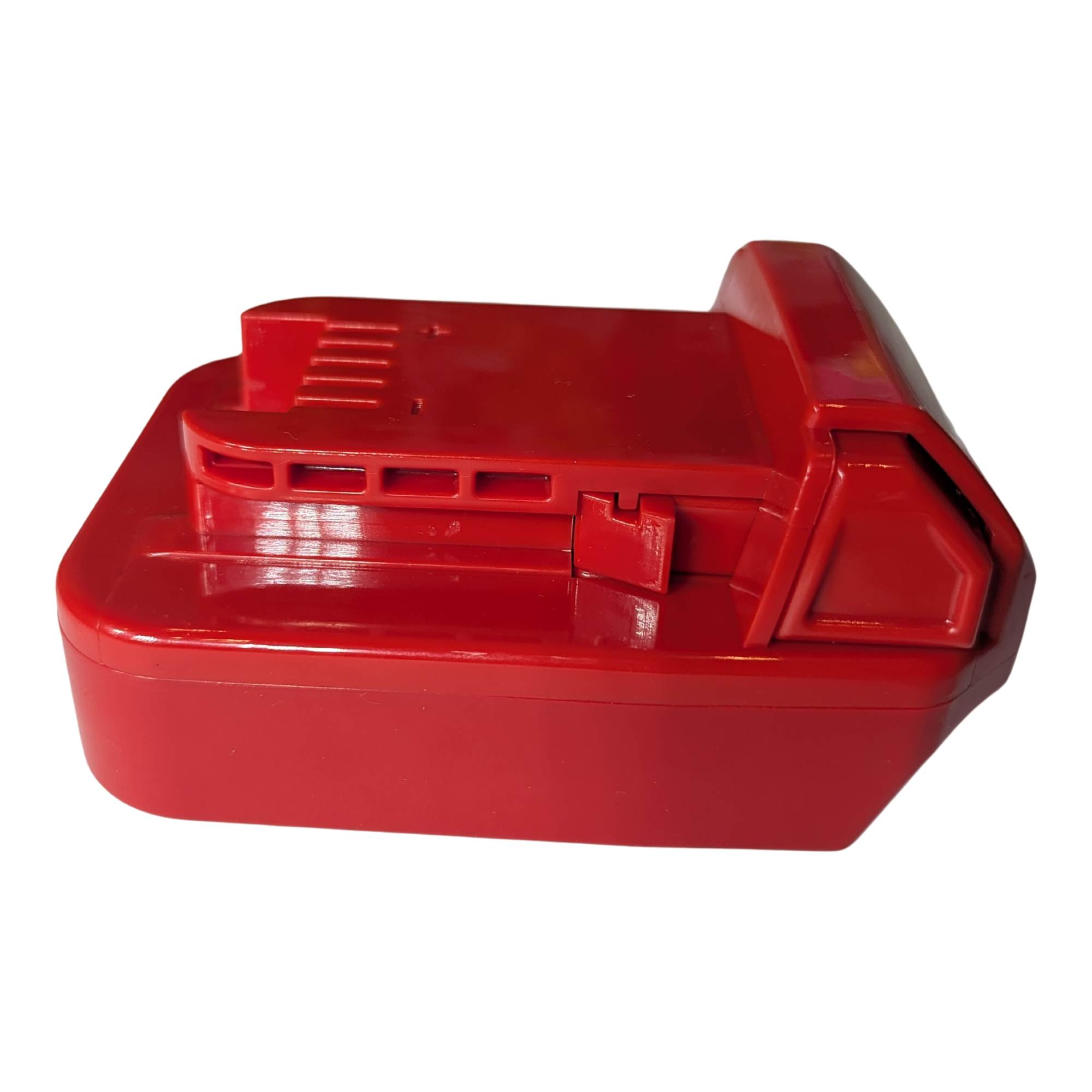 Black and Decker 20V to Milwaukee M18 battery adapter - Milwaukee tool-side connection, rail block with terminal slots