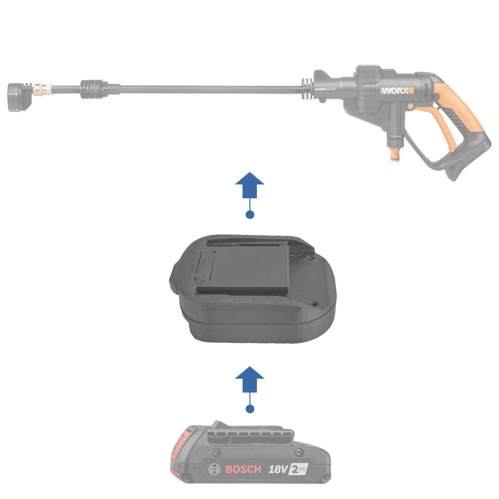 Bosch (Blau) 18V auf WORX 20V (Orange) PowerShare Akku-Adapter