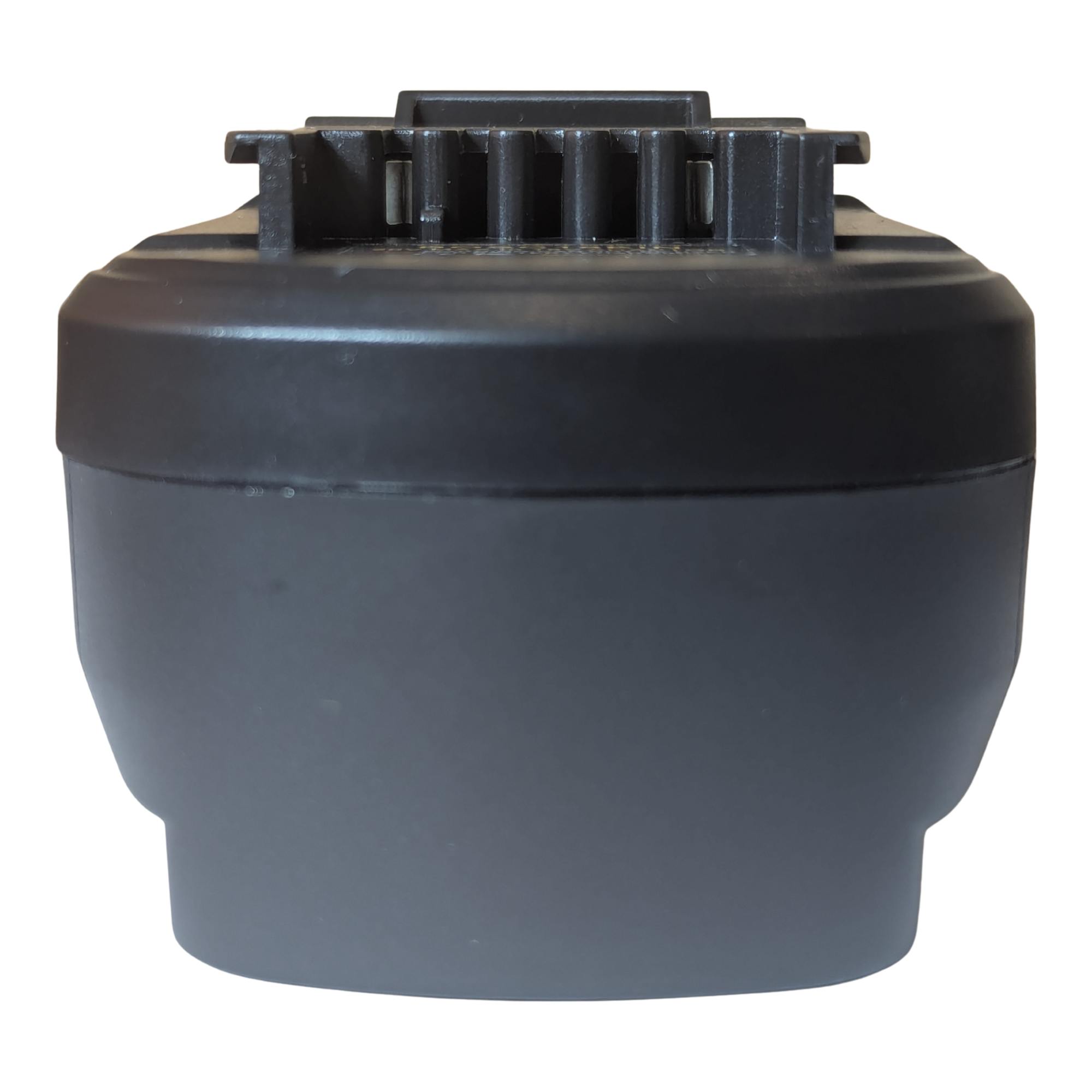 Bosch 18V PBA (Green) to Ozito 18V PXC battery adapter - front view of the Ozito tool-side rail and terminal slots