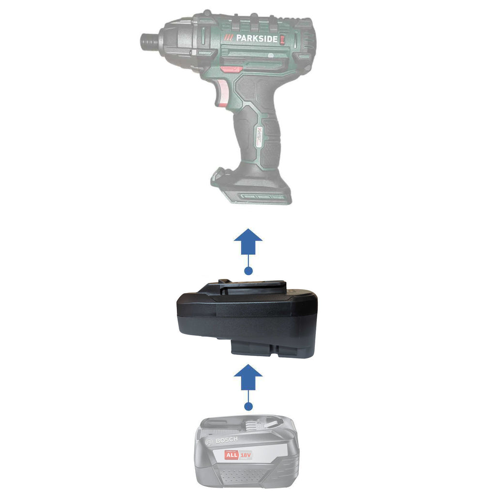 Adaptateur de batterie Bosch (Vert) 18V vers Parkside X20V