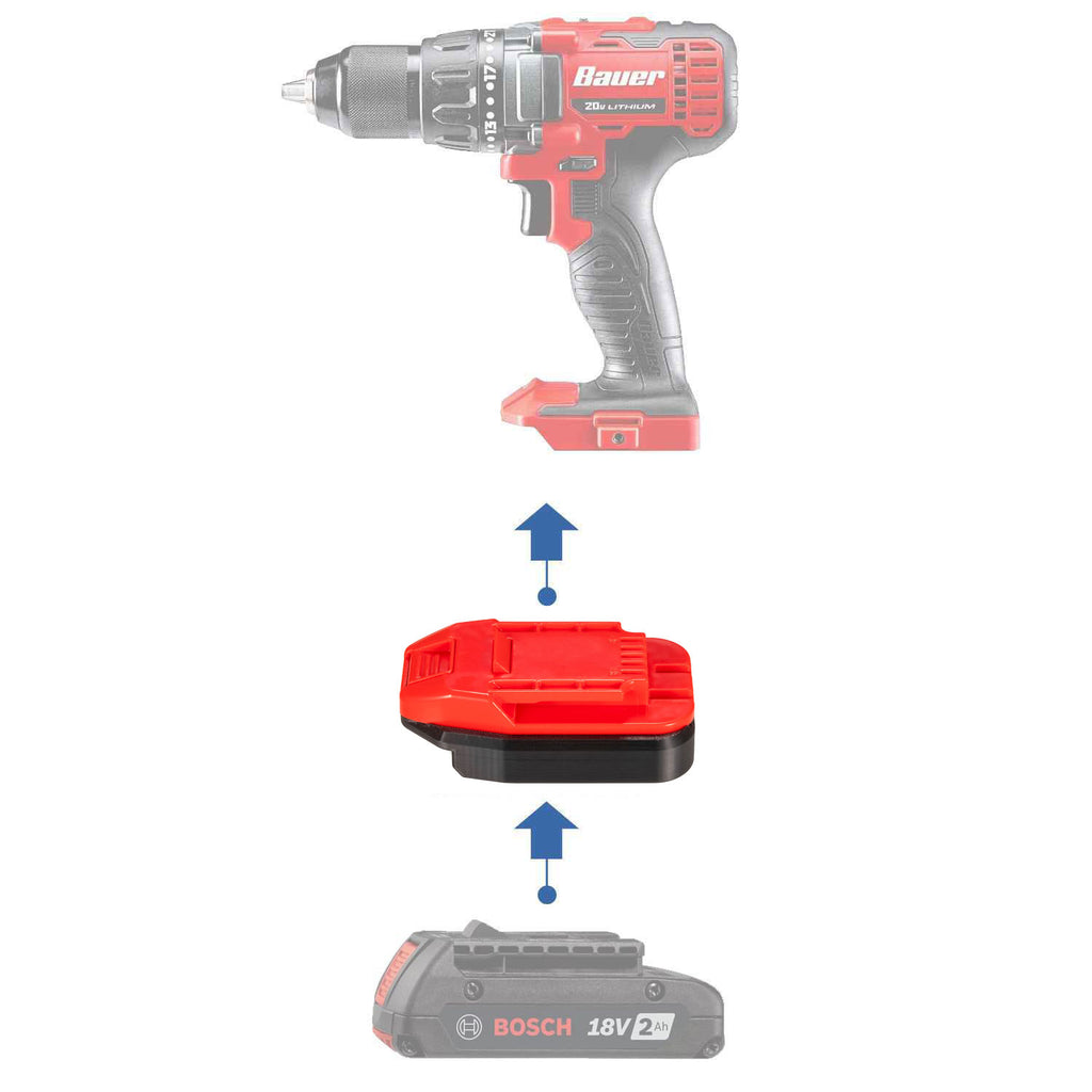 Bosch (Bleu) 18V vers Bauer 20V Adaptateur de batterie
