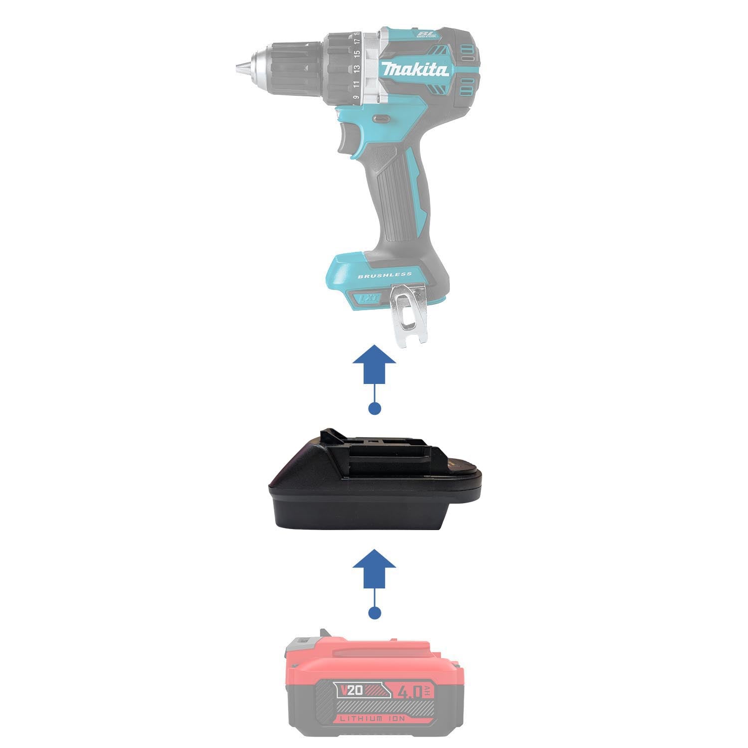 Craftsman 20V vers Makita 18V LXT Adaptateur de batterie