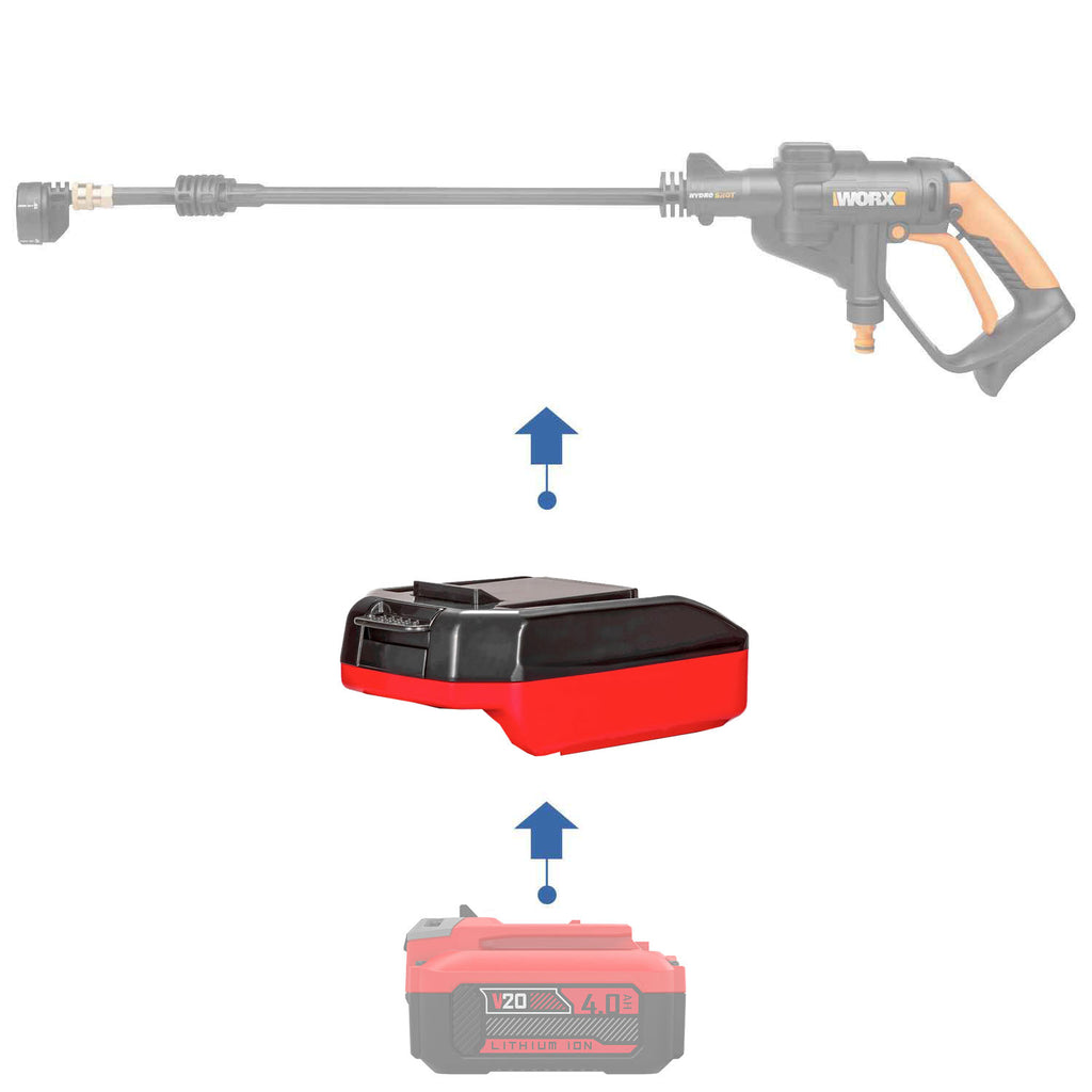 Adaptateur de batterie Craftsman 20V vers WORX 20V PowerShare (Orange)
