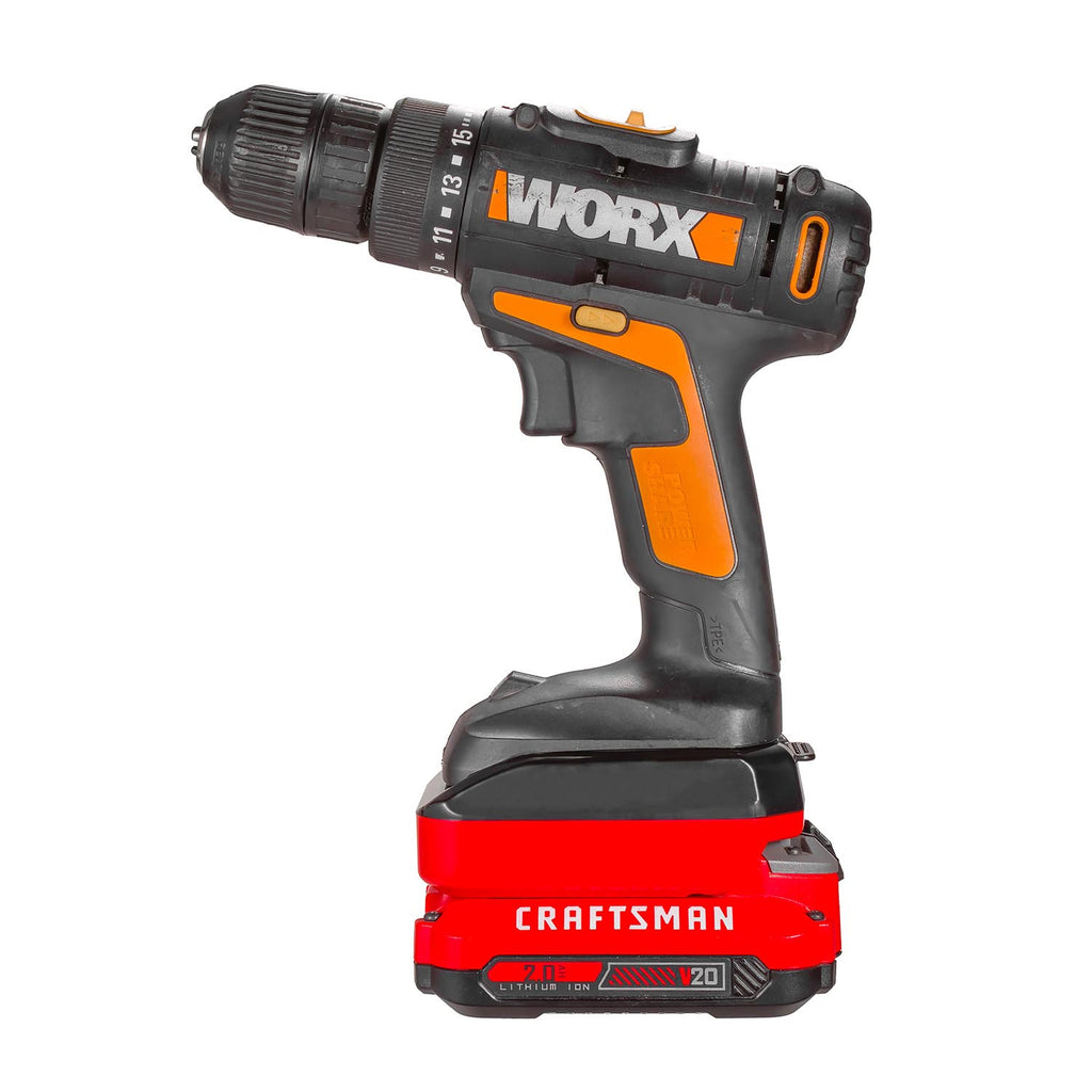 Adaptateur de batterie Craftsman 20V vers WORX 20V PowerShare (Orange)