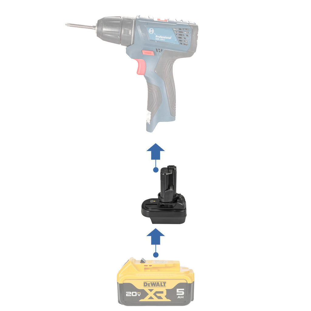 DeWalt 20V vers Bosch 12V Adaptateur de batterie
