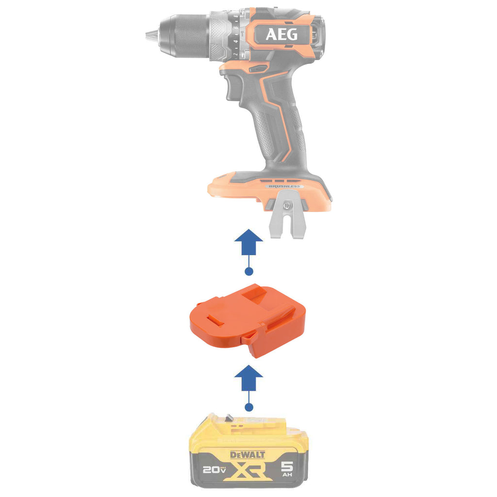 Adaptateur de batterie DeWalt 20V vers AEG 18V