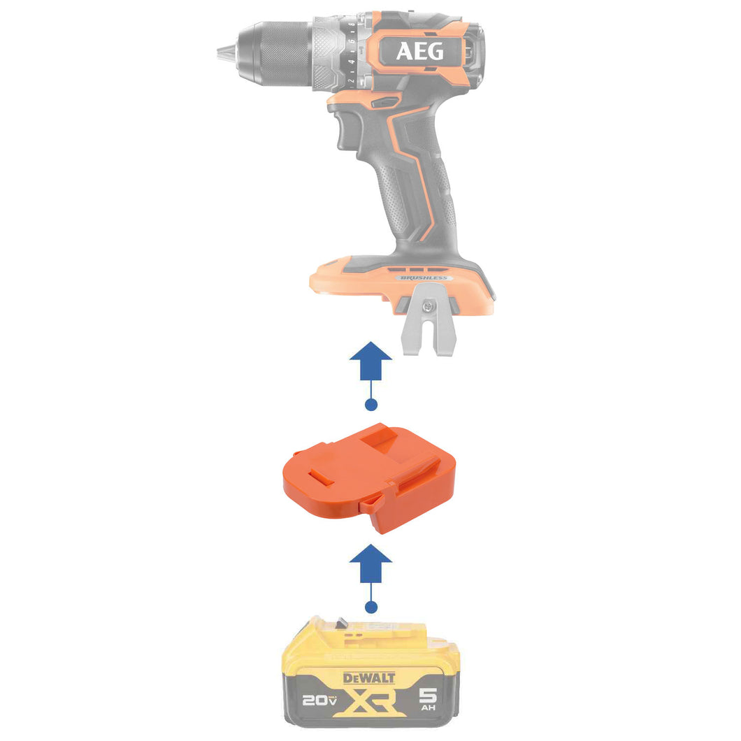DeWalt 20V auf AEG 18V Batterieadapter