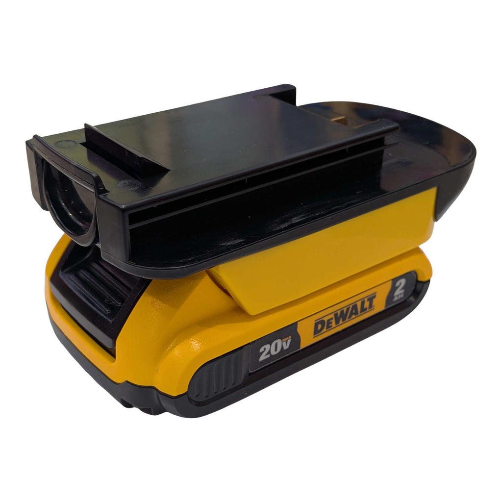 DeWalt 20V MAX to Black and Decker 18V Ni-Cd battery adapter - fitted to the DeWalt 20V MAX battery, tool side upward