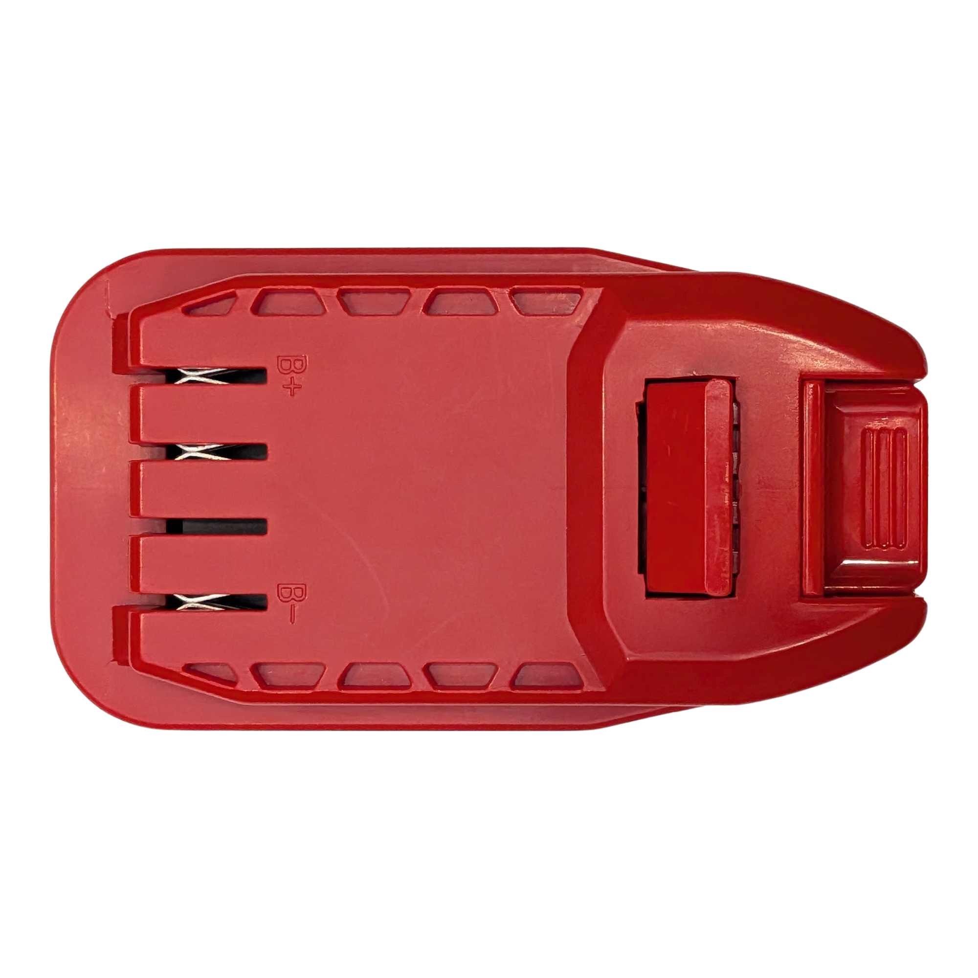 DeWalt 20V MAX to Craftsman 20V battery adapter - Craftsman tool-side connection, four terminal slots marked B+ and B-