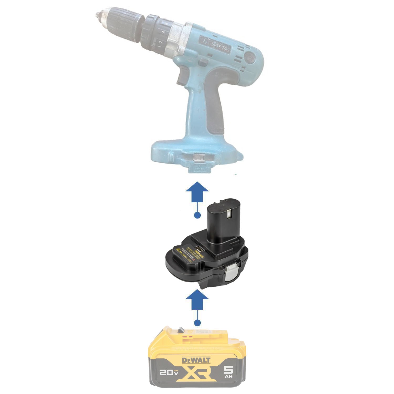 DeWalt 20V auf Makita 18V (Ni-Cd) Batterieadapter