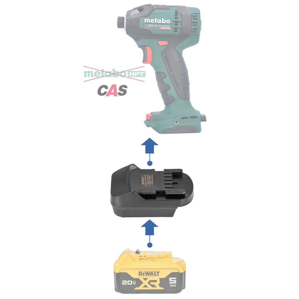 DeWalt 20V auf Metabo 18V CAS Akku-Adapter