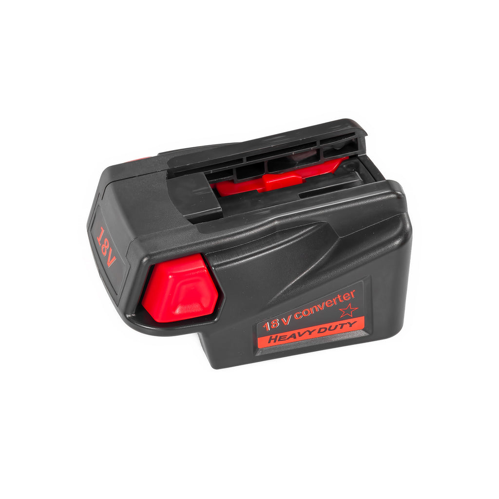 DeWalt 20V MAX to Milwaukee V18 Ni-Cd battery adapter - Milwaukee tool-side connection with terminal slots