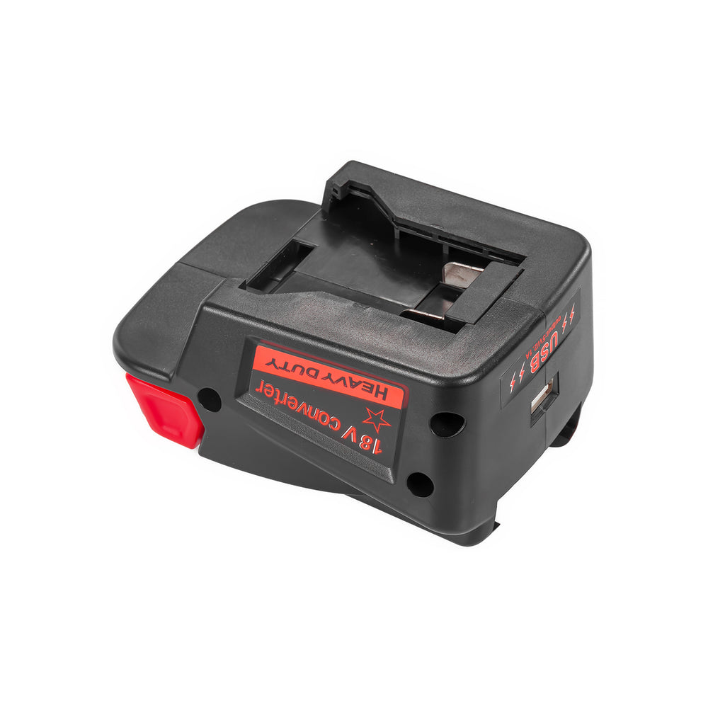 DeWalt 20V MAX to Milwaukee V18 Ni-Cd battery adapter - battery-side connection with the guide channel