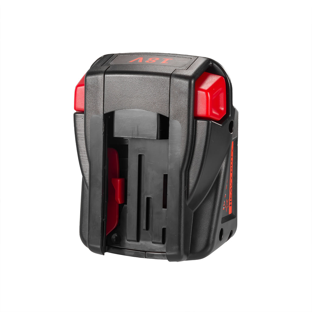 DeWalt 20V MAX to Milwaukee V18 Ni-Cd battery adapter - Milwaukee tool-side connection end-on