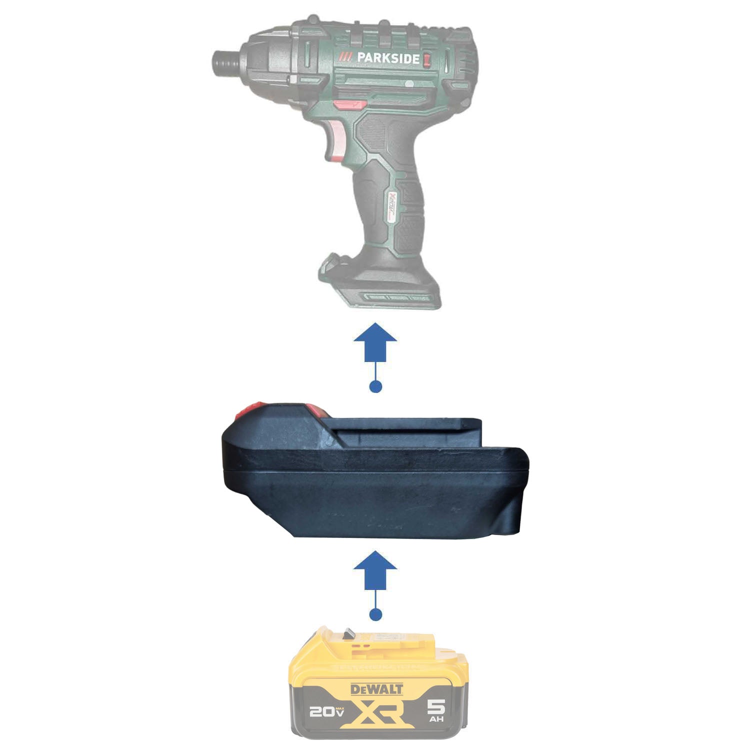 DeWalt 20V auf Parkside X20V Batterieadapter