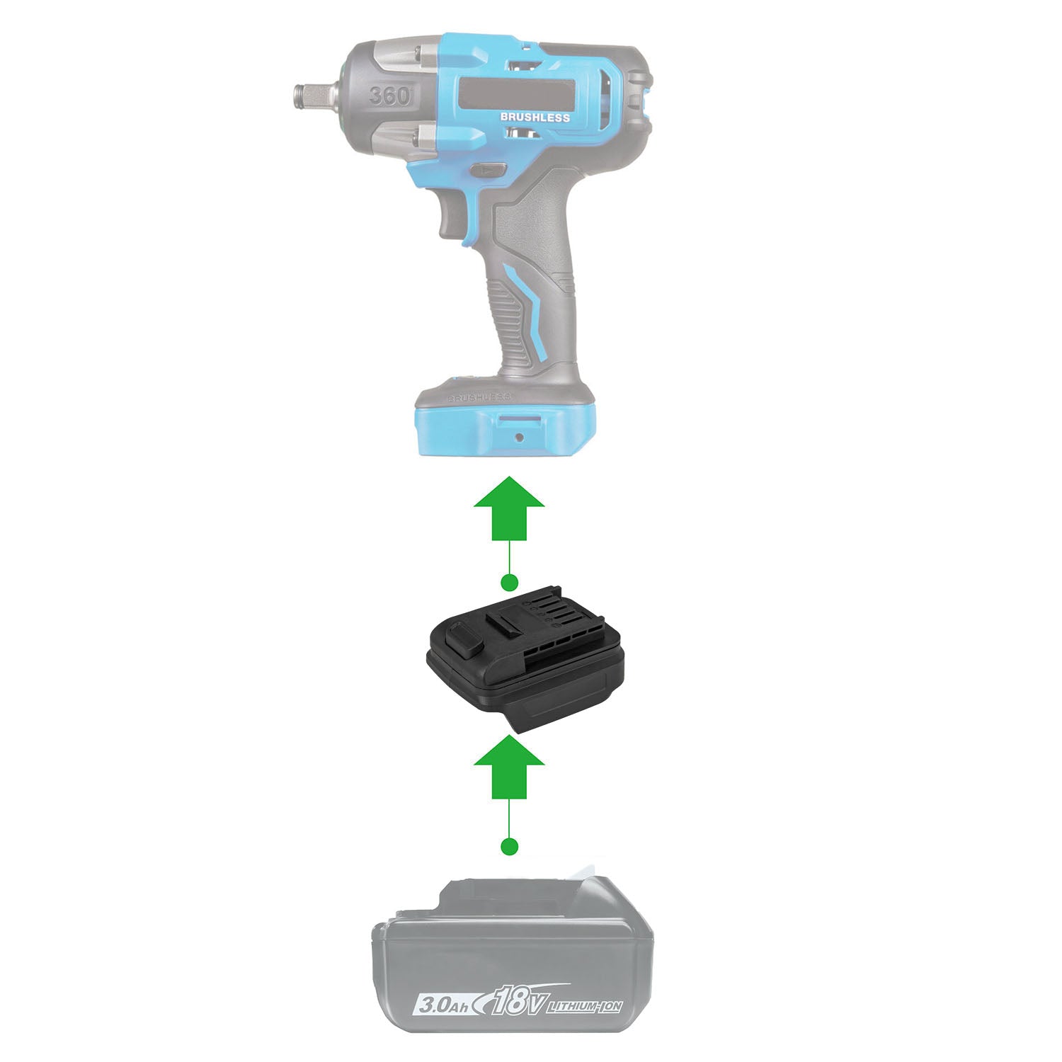 Makita 18V auf Mastercraft 20V (Blau) Batterieadapter