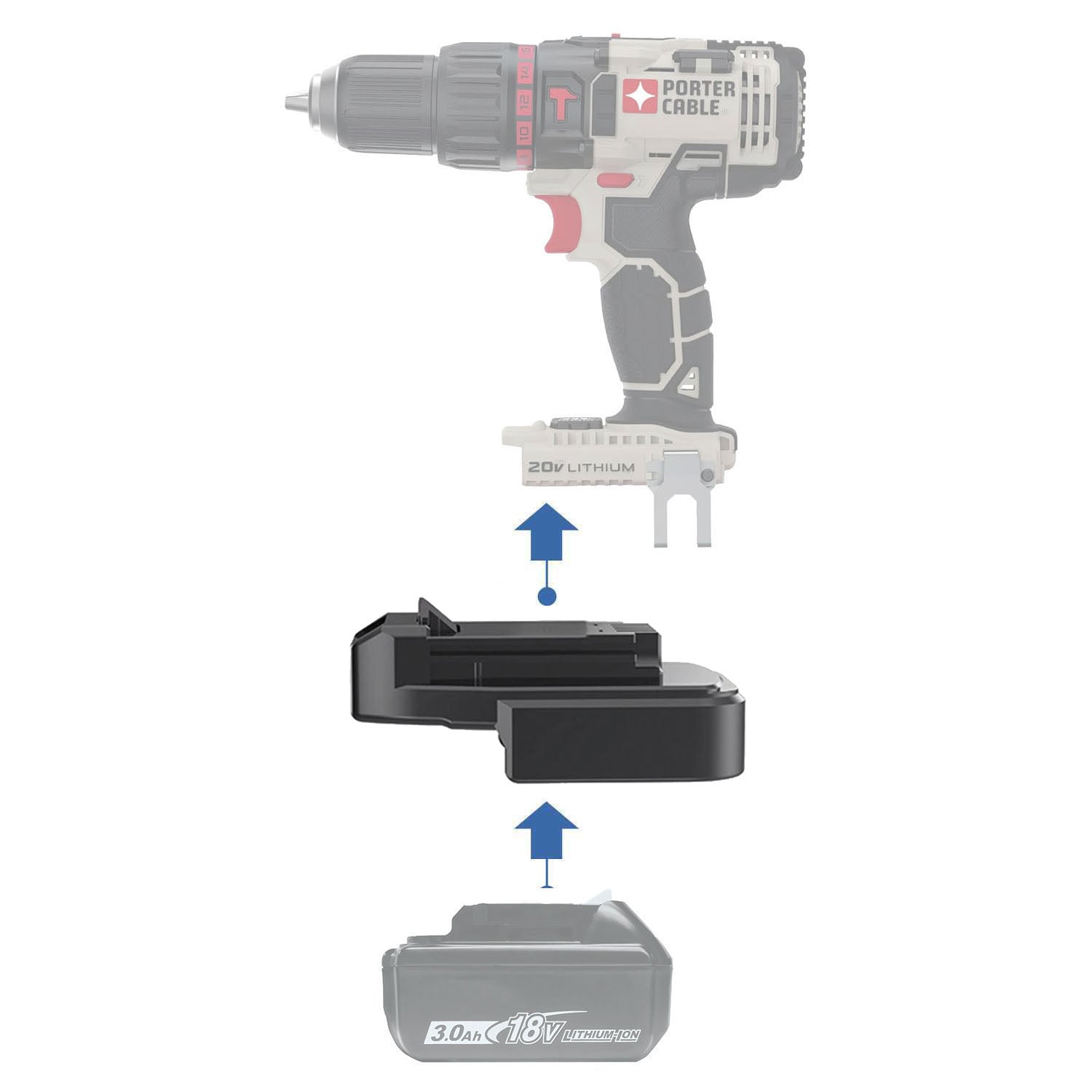 Makita 18V auf Porter Cable 20V Batterieadapter
