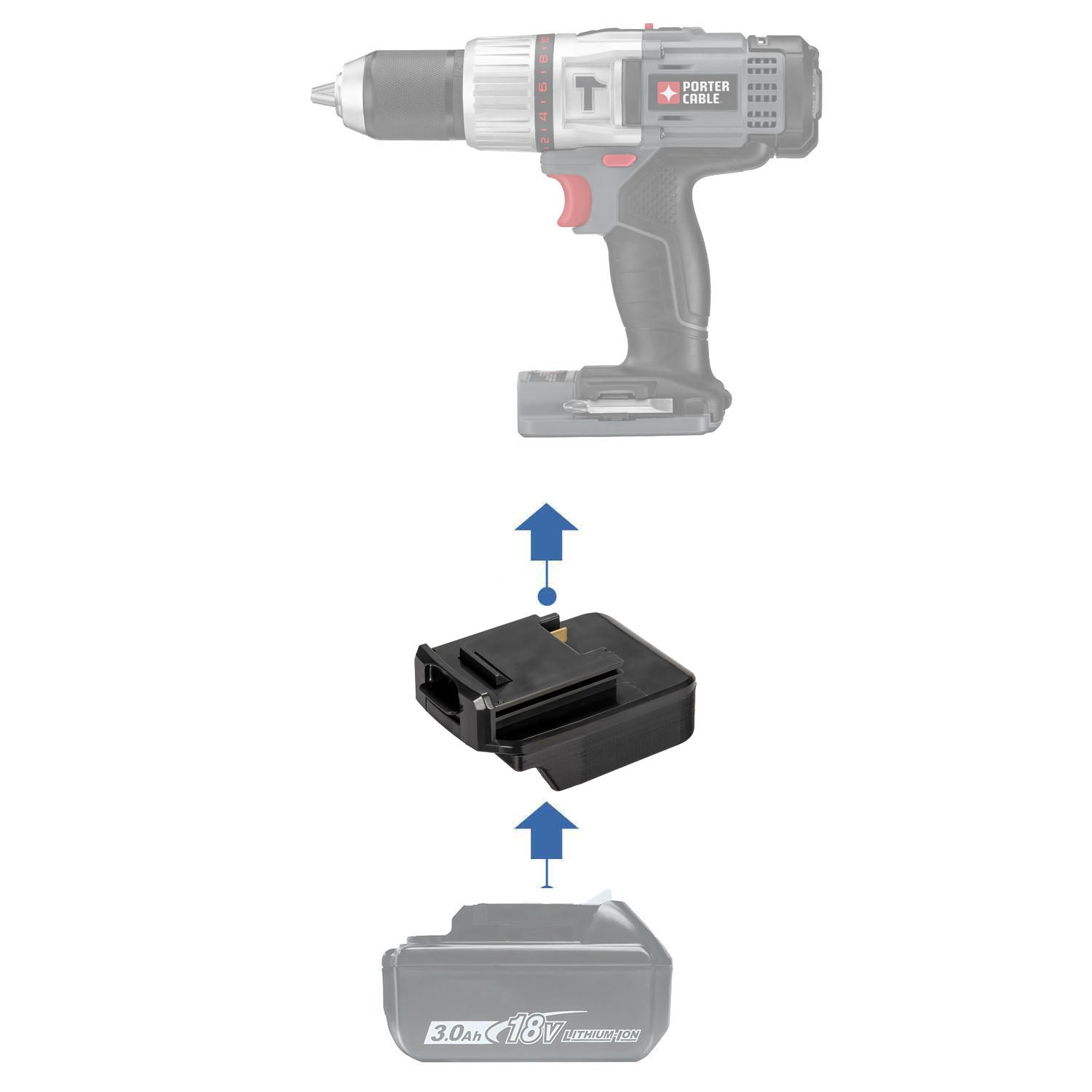 Makita 18V auf Porter Cable 18V Akku-Adapter