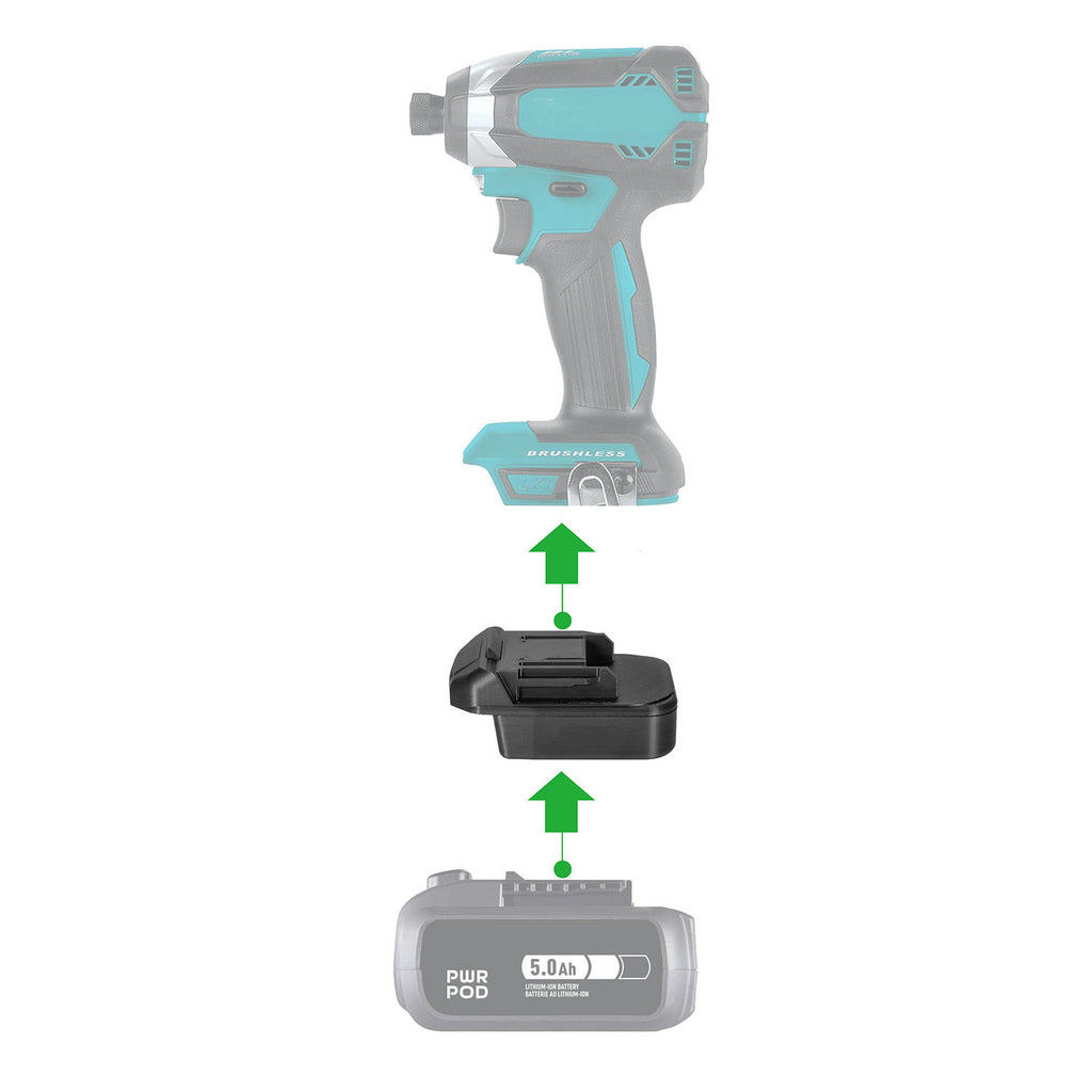 Mastercraft 20V (Blau) auf Makita 18V Batterieadapter
