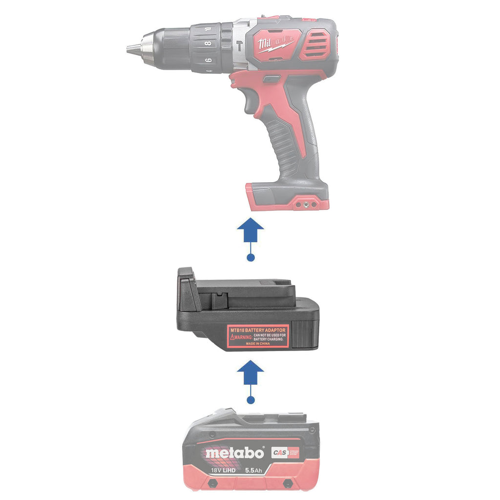 Metabo 18V CAS vers Milwaukee 18V Adaptateur de batterie