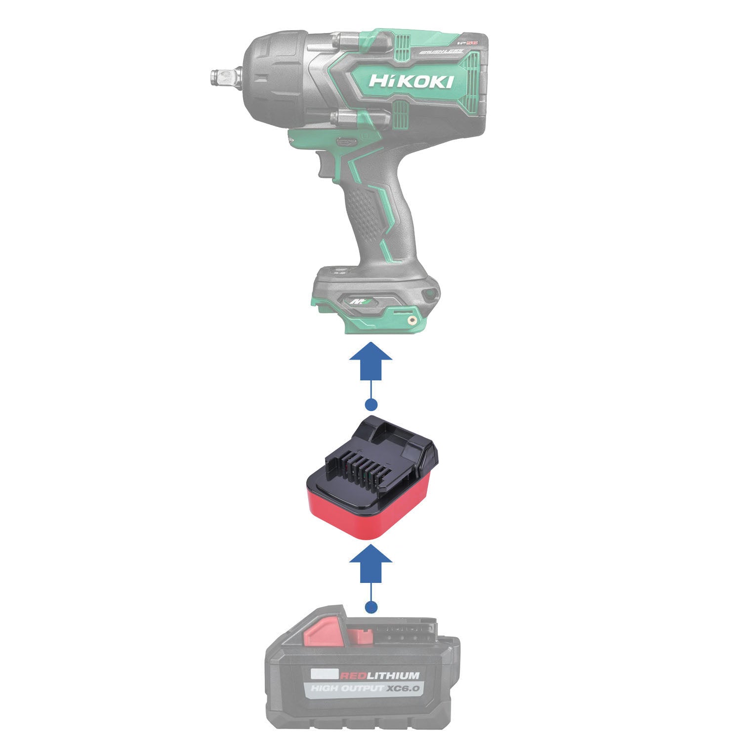 Milwaukee 18V auf Hikoki 18V Batterieadapter