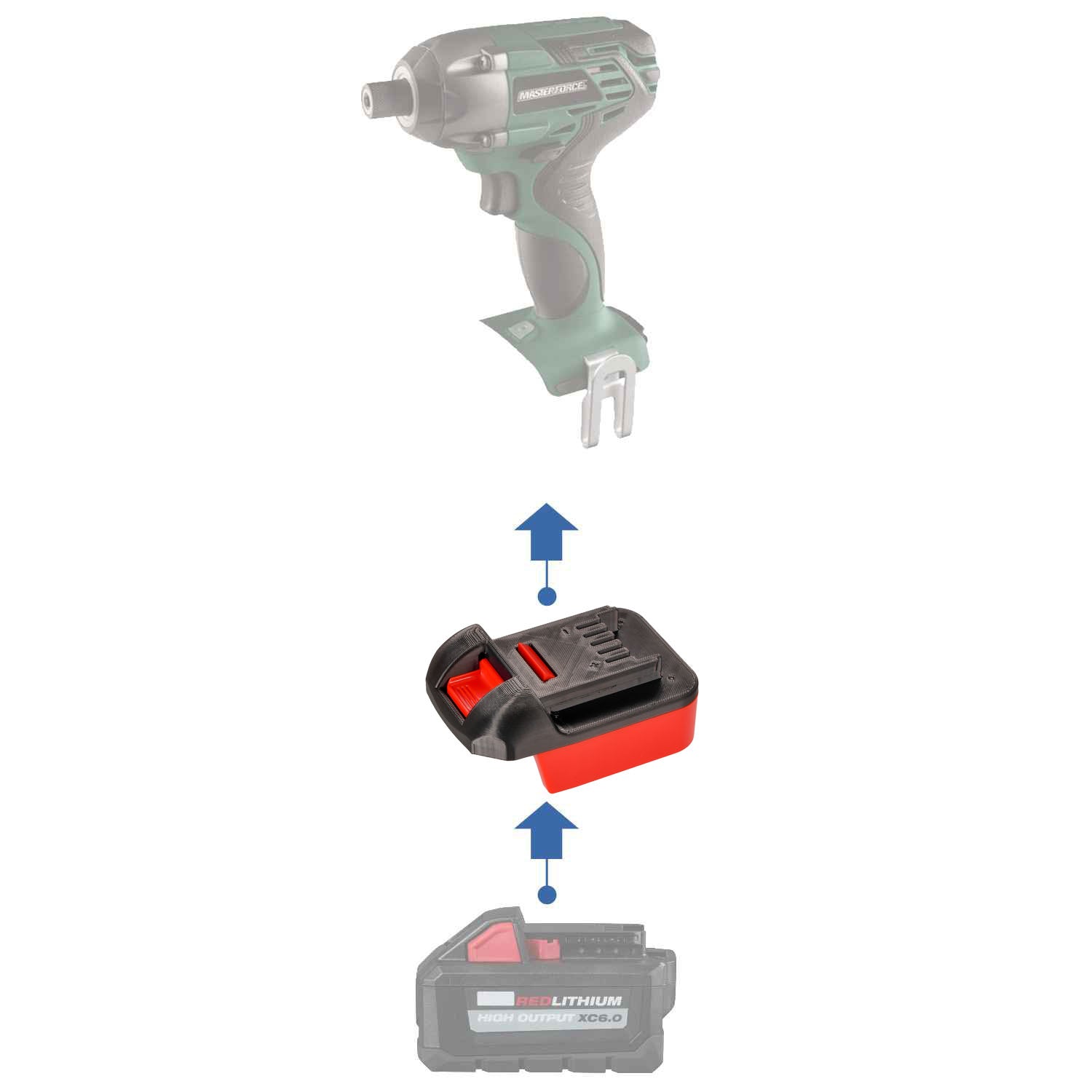 Adaptateur de batterie Milwaukee 18V vers Masterforce 20V