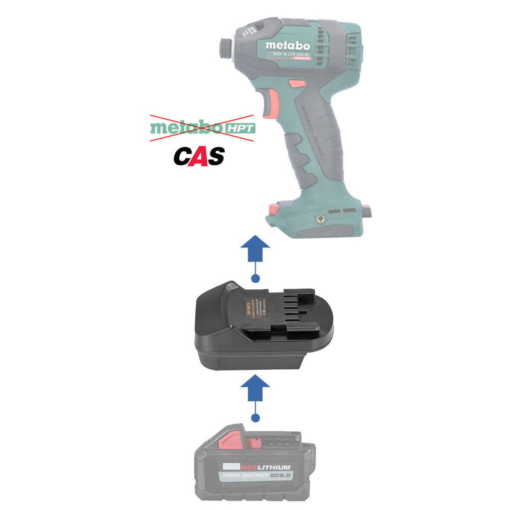Milwaukee 18V auf Metabo 18V CAS Batterieadapter