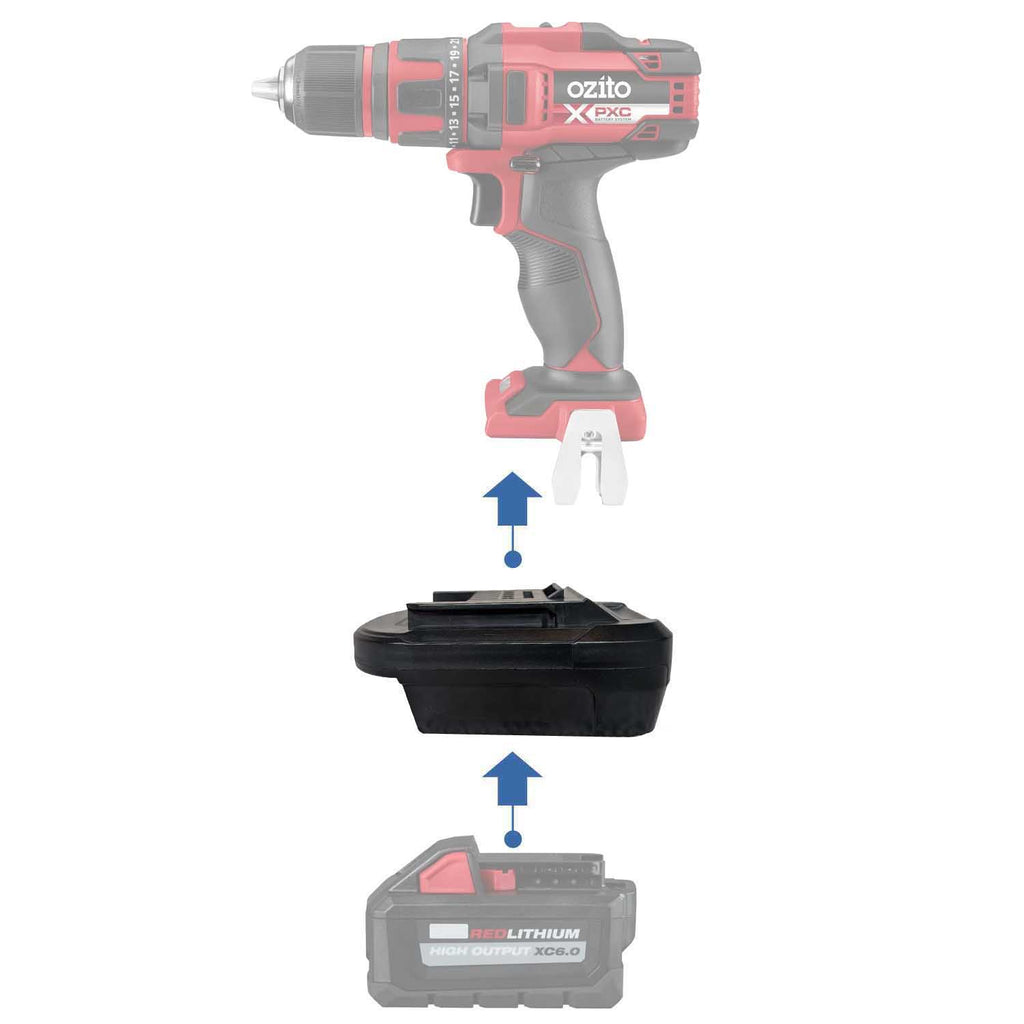 Adaptateur de batterie Milwaukee 18V vers Ozito PXC 18V