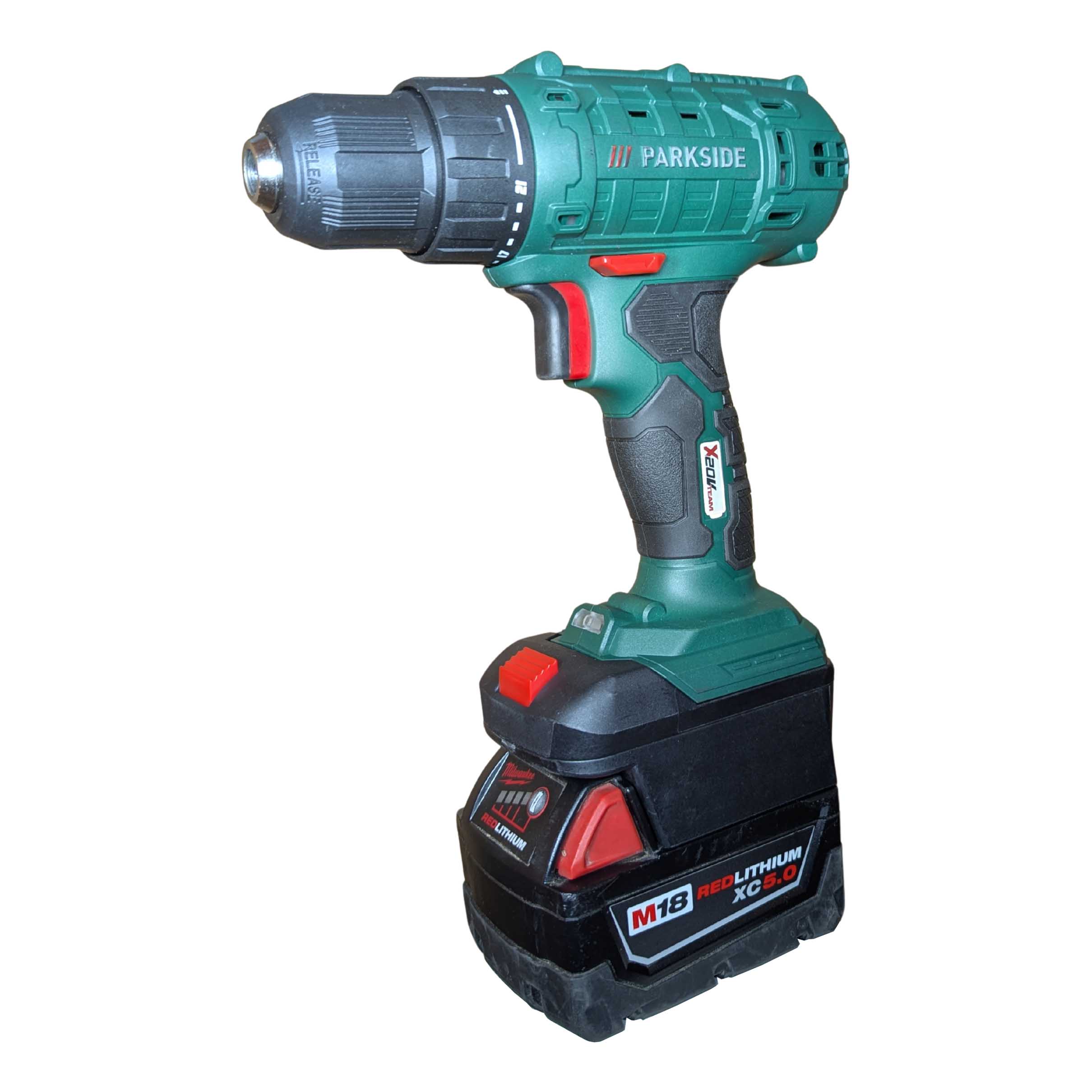 Milwaukee 18V auf Parkside X20V Batterieadapter