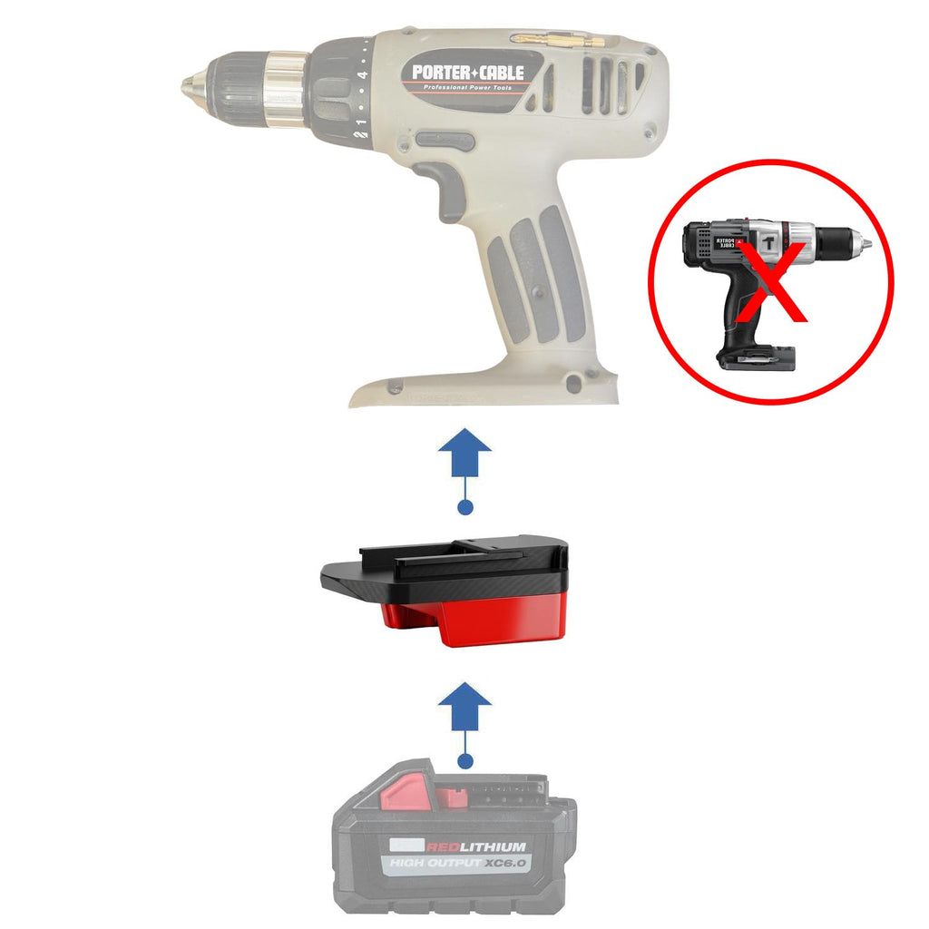 Milwaukee 18V auf Porter Cable 19.2V Ni-Cd Akkuadapter