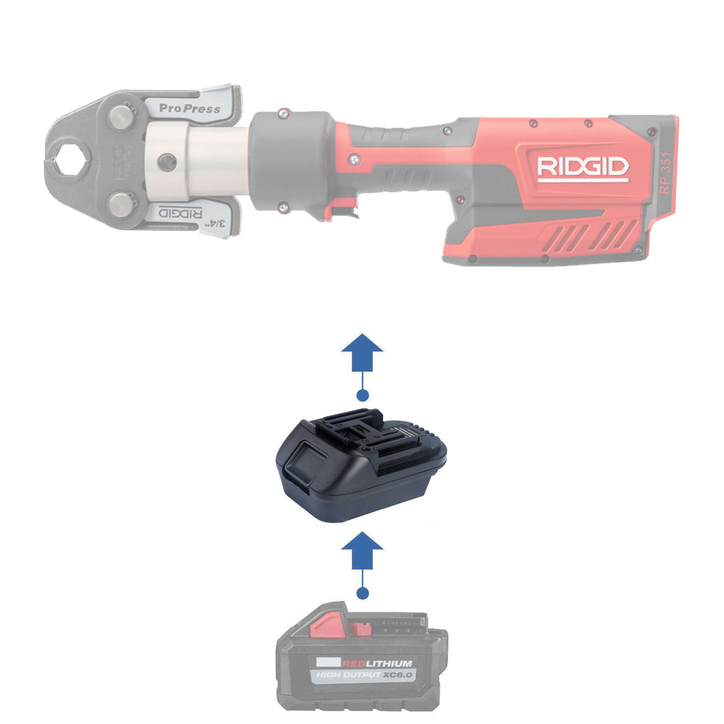Adaptateur de batterie Milwaukee 18V vers RIDGID RED 18V