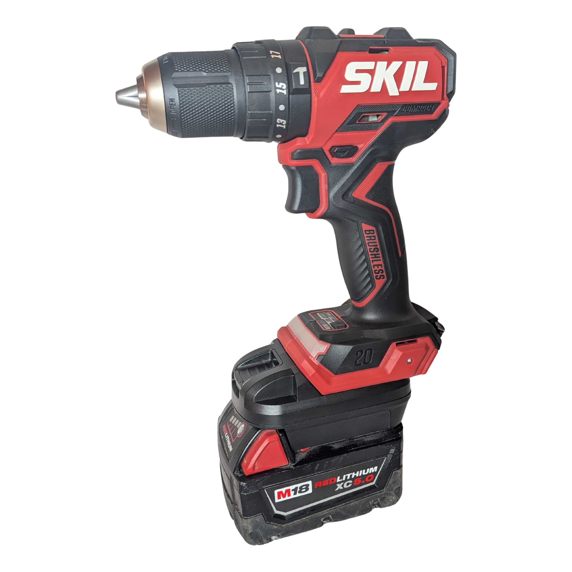 Milwaukee 18V auf SKIL 20V Batterieadapter