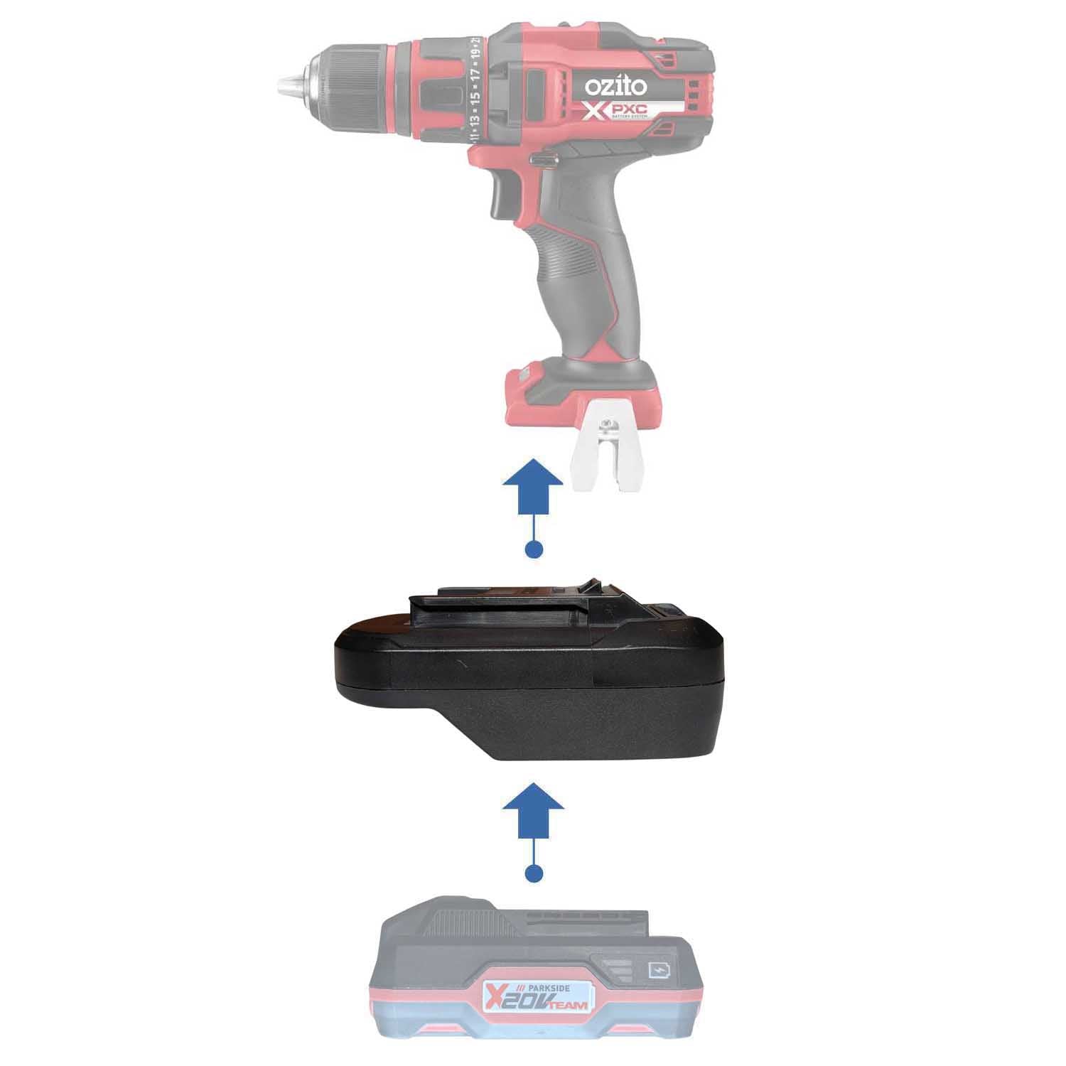 Parkside X20V vers Ozito 18V PXC Adaptateur de batterie