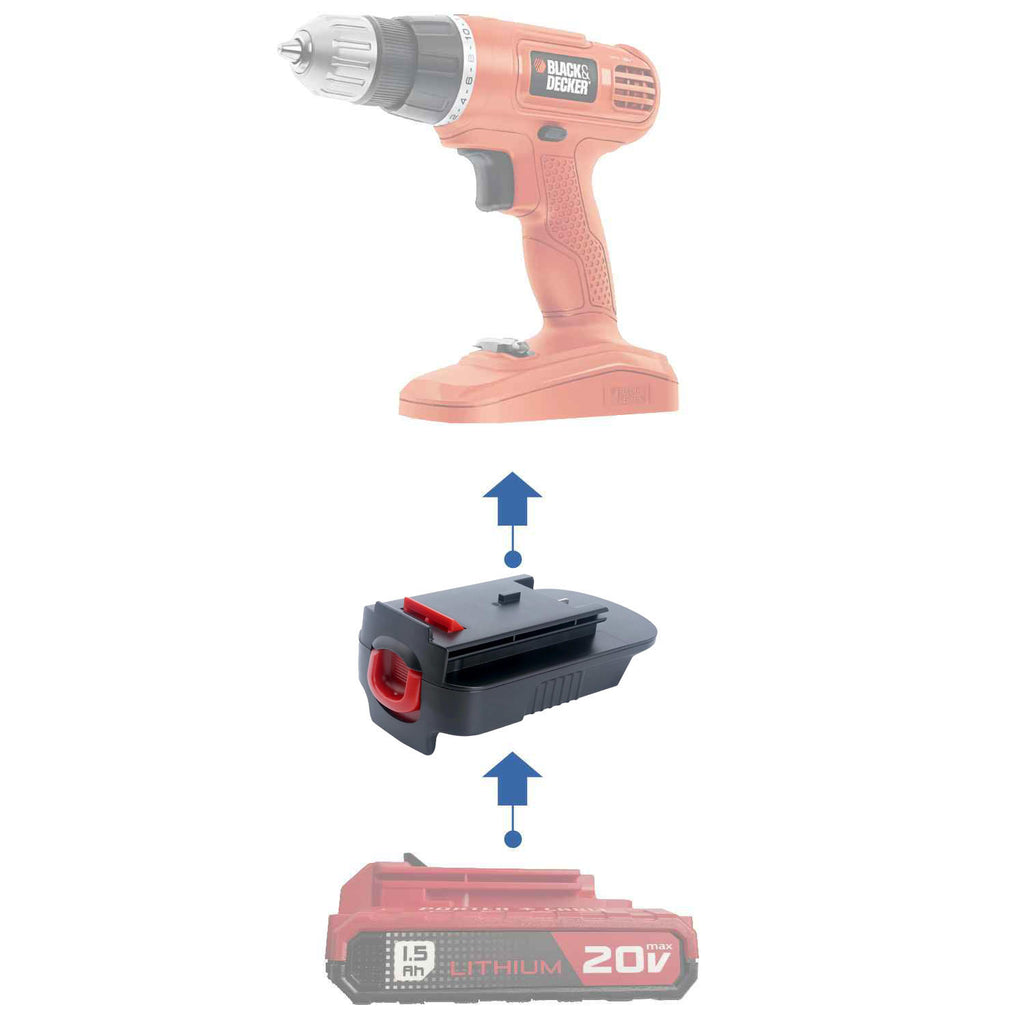 Porter Cable 20V auf Black and Decker 18V Ni-Cd Akkuadapter