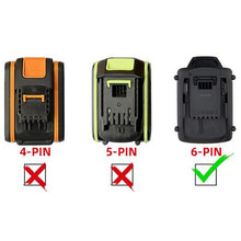 Load image into Gallery viewer, RIDGID 18V to WORX 20V (US/Canada, 6 Pins) Battery Adapter
