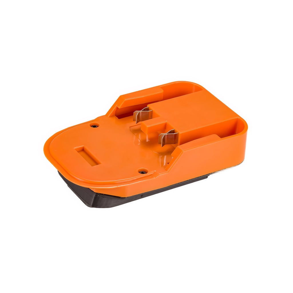 RIDGID 18V to Mastercraft 20V (PWRPOD / Blue) battery adapter - RIDGID battery-side connection with twin copper contacts