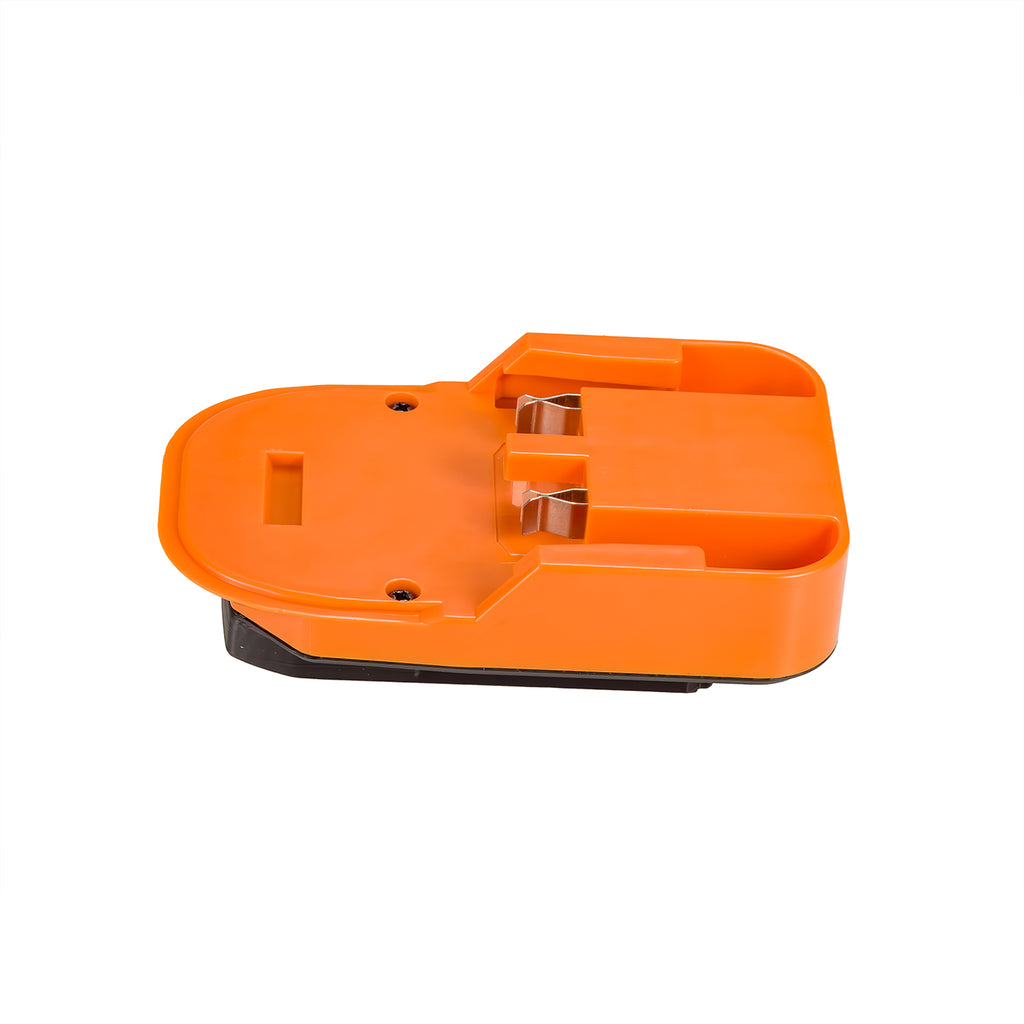 RIDGID 18V to Mastercraft 20V (PWRPOD / Blue) battery adapter - RIDGID battery-side connection with twin copper contacts