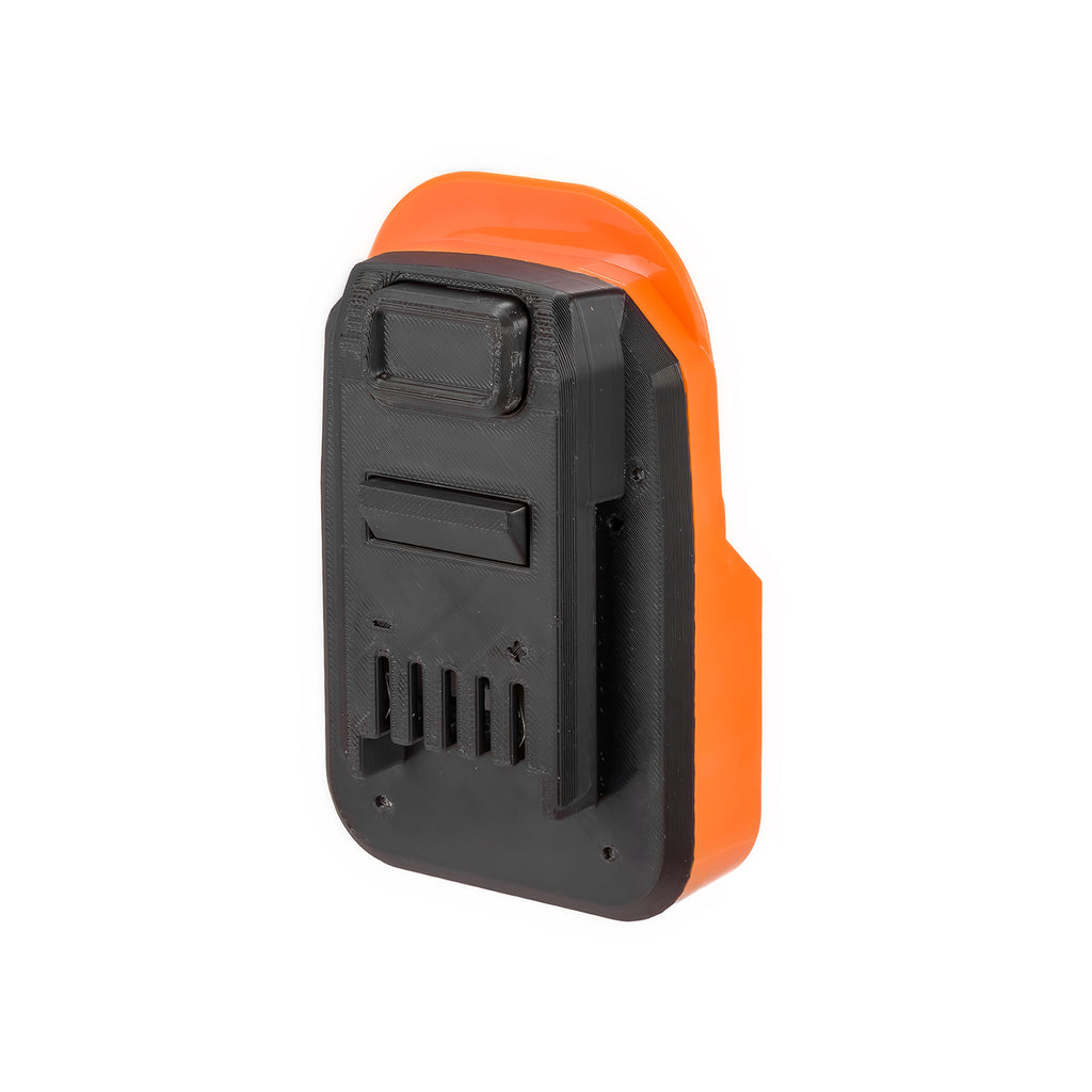 RIDGID 18V to Mastercraft 20V (PWRPOD / Blue) battery adapter - Mastercraft tool-side connection, rails and terminal slots