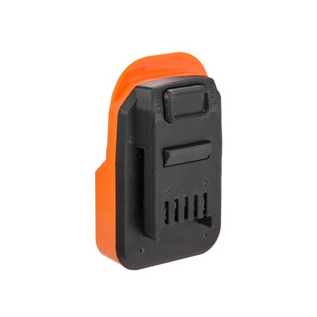 RIDGID 18V to Mastercraft 20V (PWRPOD / Blue) battery adapter - Mastercraft tool-side connection, rails and terminal slots