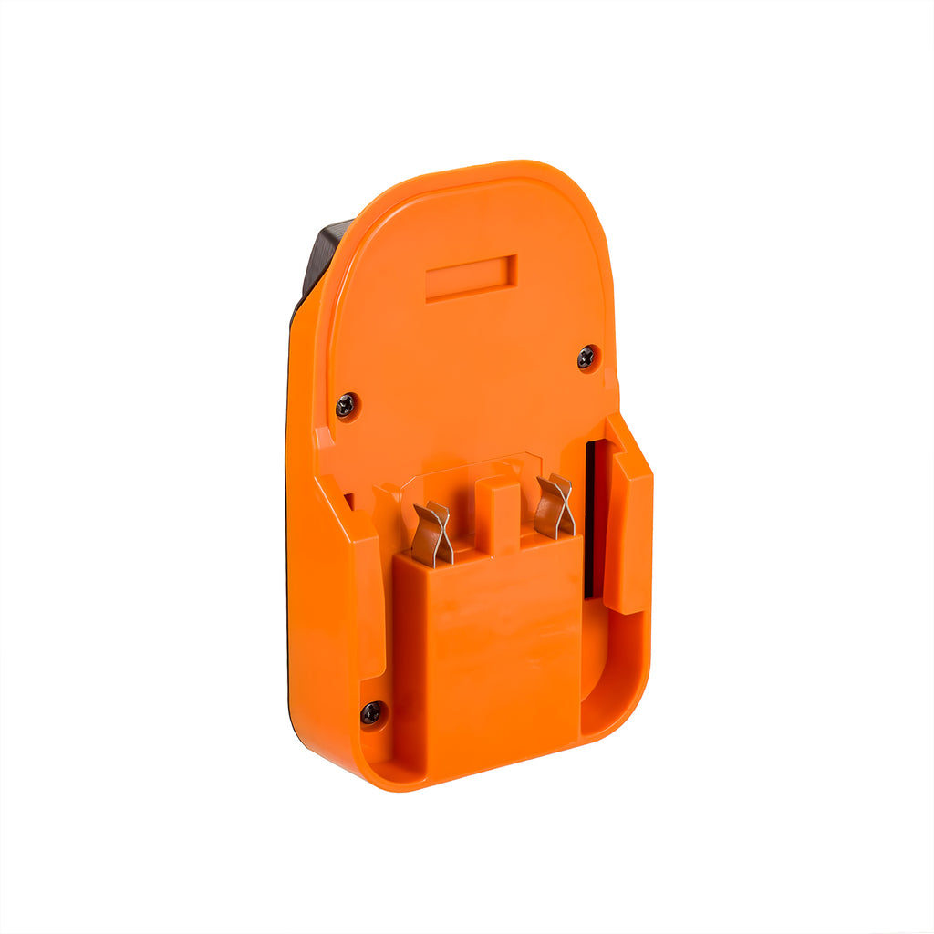 RIDGID 18V to Mastercraft 20V (PWRPOD / Blue) battery adapter - RIDGID battery-side connection with twin copper contacts