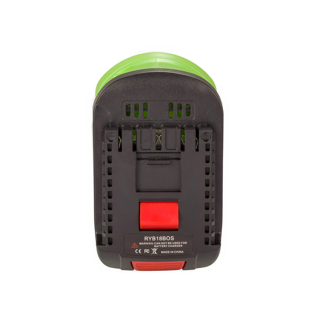 Ryobi 18V ONE+ to Bosch 18V GBA (Blue) battery adapter - Bosch tool-side connection, terminal slots and release button